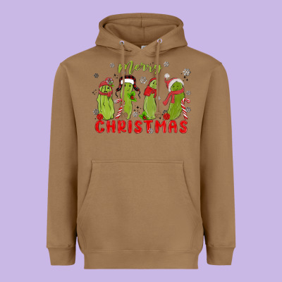 Pickle Merry Christmas Heavyweight Hoodie Designed By Maliassmallbusiness