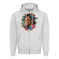 Quarter Horse Floral Zipper Hoodie | Teevron