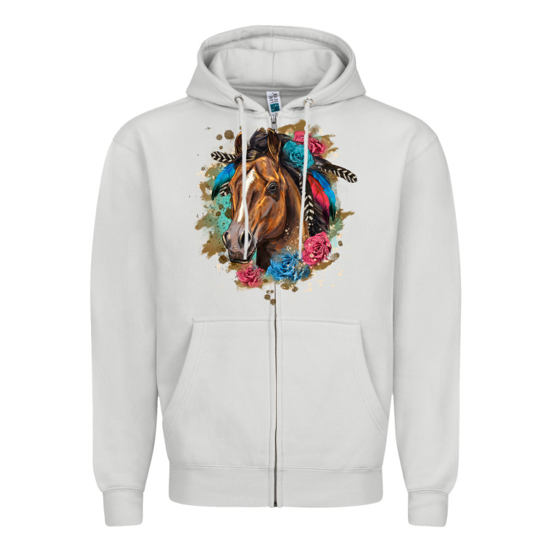 Quarter Horse Floral Zipper Hoodie by LillyAllenDesigns | Teevron
