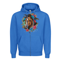 True Royal quarter horse floral Zipper Hoodie - LillyAllenDesigns