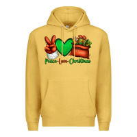 Antique Gold peace love Christmas Santa Claus hand Premium Hoodie - Jasminsmagicworld