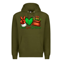 Army Green peace love Christmas Santa Claus hand Premium Hoodie - Jasminsmagicworld