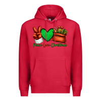 Cardinal peace love Christmas Santa Claus hand Premium Hoodie - Jasminsmagicworld