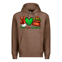 Chestnut peace love Christmas Santa Claus hand Premium Hoodie - Jasminsmagicworld