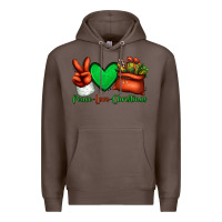 Coffee peace love Christmas Santa Claus hand Premium Hoodie - Jasminsmagicworld