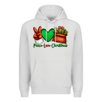 Dove Grey peace love Christmas Santa Claus hand Premium Hoodie - Jasminsmagicworld