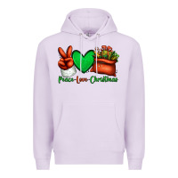 Lilac peace love Christmas Santa Claus hand Premium Hoodie - Jasminsmagicworld