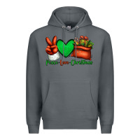 Rock peace love Christmas Santa Claus hand Premium Hoodie - Jasminsmagicworld