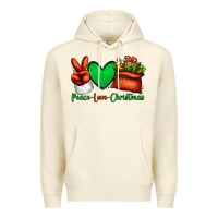 Sandshell peace love Christmas Santa Claus hand Premium Hoodie - Jasminsmagicworld