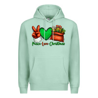 Seafoam peace love Christmas Santa Claus hand Premium Hoodie - Jasminsmagicworld