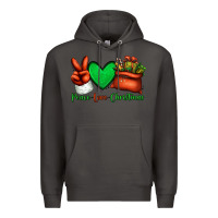 Smoke peace love Christmas Santa Claus hand Premium Hoodie - Jasminsmagicworld