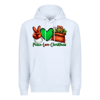 White peace love Christmas Santa Claus hand Premium Hoodie - Jasminsmagicworld