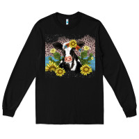 Black cow cactus and sunflower Long Sleeve Tee - AdoDesignShop