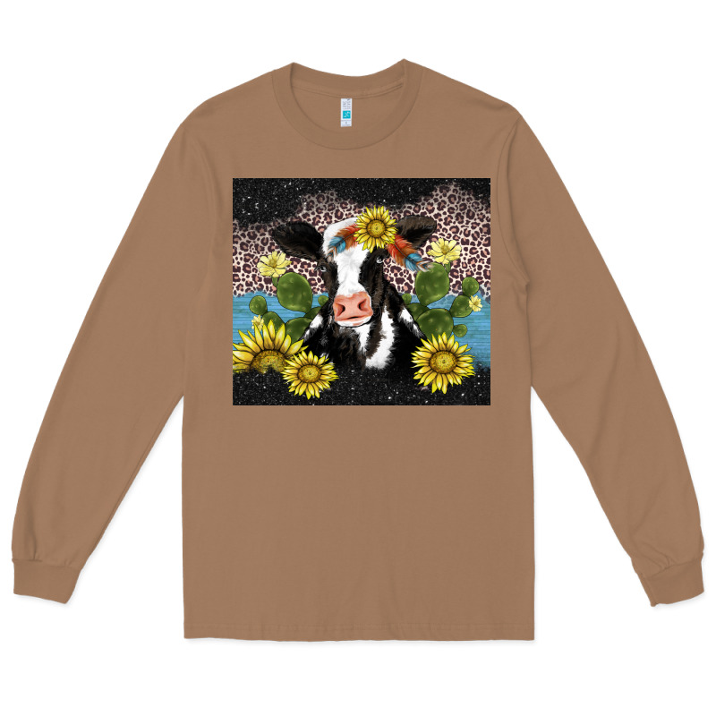 Cow Cactus And Sunflower Long Sleeve Tee by AdoDesignShop | Teevron