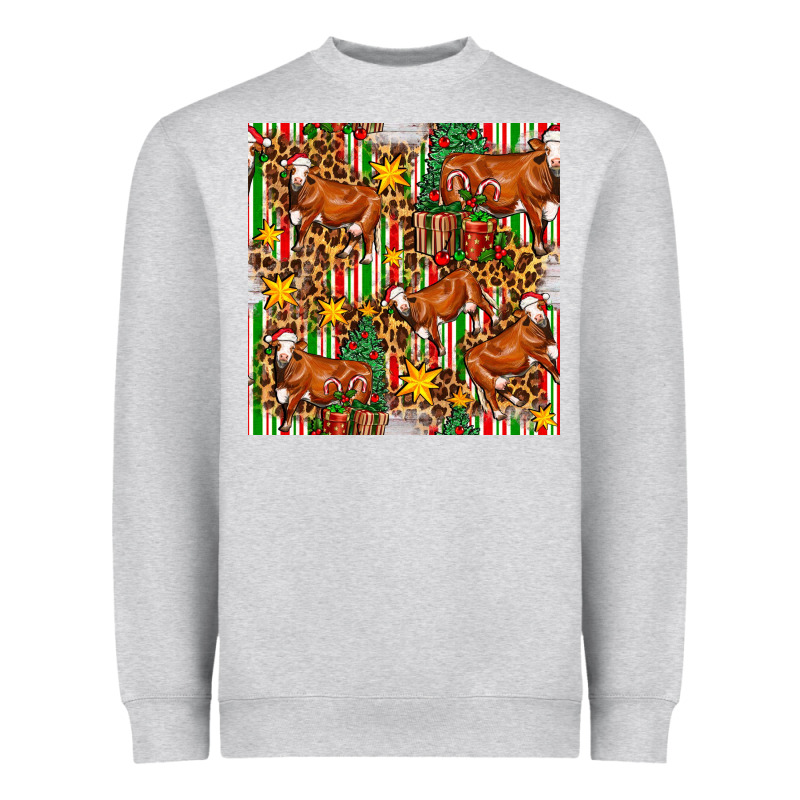 Christmas Leopard Cow With Gift Boxes Heavyweight Sweatshirt by FaDigitalArtStudio | Teevron