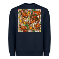 Navy christmas leopard cow with gift boxes Heavyweight Sweatshirt - FaDigitalArtStudio