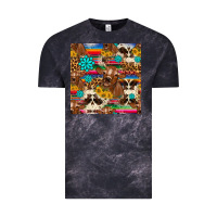 Cloud Black western sunflower bucket cow seamless pattern Vintage Tee - HRA Design Shop