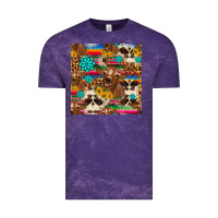 Cloud Purple western sunflower bucket cow seamless pattern Vintage Tee - HRA Design Shop