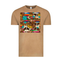 Vintage Camel western sunflower bucket cow seamless pattern Vintage Tee - HRA Design Shop