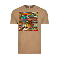 Vintage Coffee western sunflower bucket cow seamless pattern Vintage Tee - HRA Design Shop