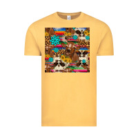 Vintage Mustard western sunflower bucket cow seamless pattern Vintage Tee - HRA Design Shop