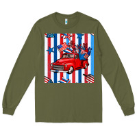 Army Green 4th of july seamless pattern truck Long Sleeve Tee - BundleAndBundleShop