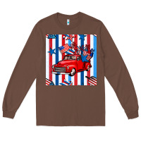 Chestnut 4th of july seamless pattern truck Long Sleeve Tee - BundleAndBundleShop