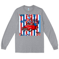Heather Grey 4th of july seamless pattern truck Long Sleeve Tee - BundleAndBundleShop