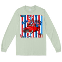 Matcha 4th of july seamless pattern truck Long Sleeve Tee - BundleAndBundleShop