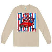 4th Of July Seamless Pattern Truck Long Sleeve Tee | Teevron