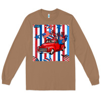 Toasted Coconut 4th of july seamless pattern truck Long Sleeve Tee - BundleAndBundleShop