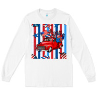 White 4th of july seamless pattern truck Long Sleeve Tee - BundleAndBundleShop