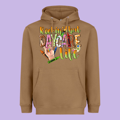 Rockin That Daycare Life Heavyweight Hoodie Designed By Nancycooperartshop