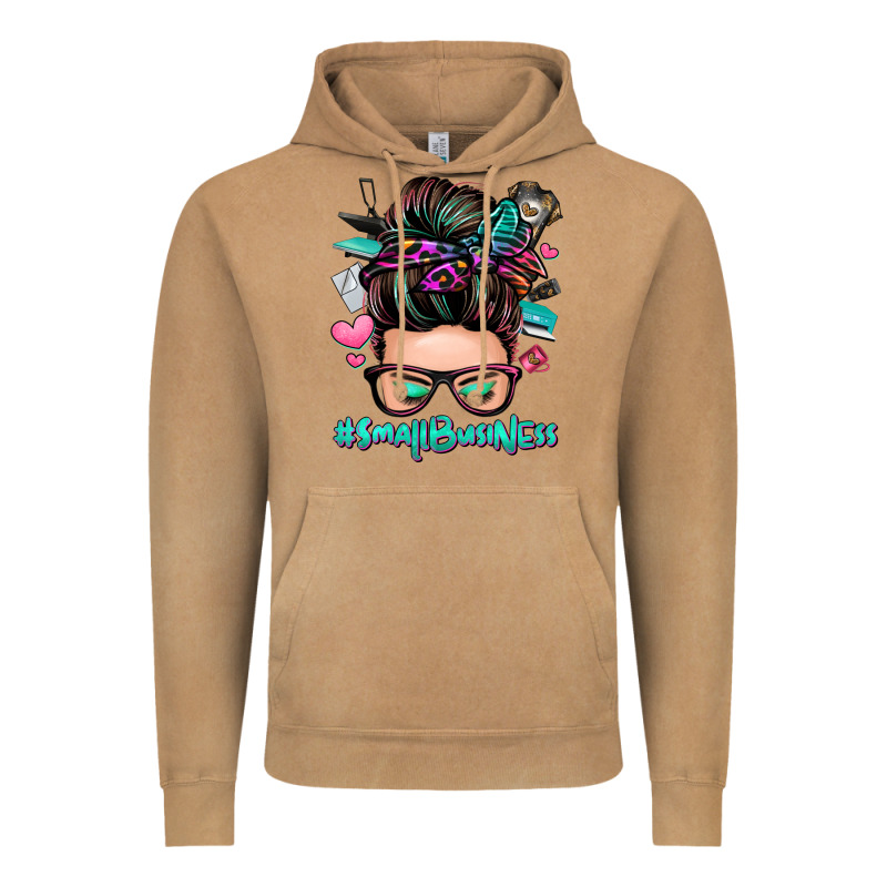 Small Business Messy Bun Vintage Hoodie by Zillion Design Studio | Teevron