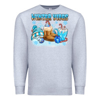 Heather Grey winter vibes Premium Sweatshirt - MaliasSmallBusiness