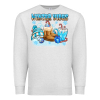 Oatmeal Heather winter vibes Premium Sweatshirt - MaliasSmallBusiness
