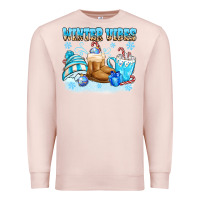 Pale Pink winter vibes Premium Sweatshirt - MaliasSmallBusiness