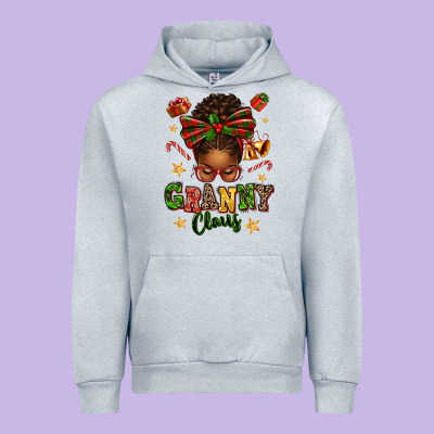 Granny Claus Afro Messy Bun Urban Hoodie Designed By Texasbilliewilder