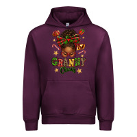 Mauve Wine granny claus afro messy bun Urban Hoodie - texasbilliewilder