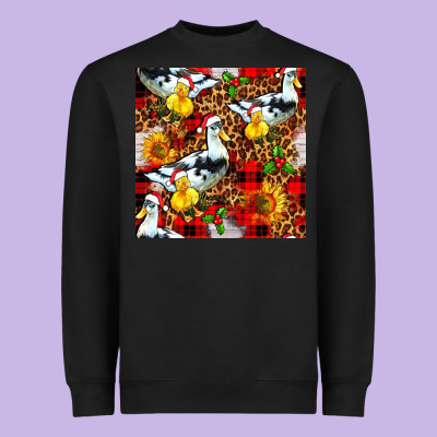 Christmas Leopard Duck Heavyweight Sweatshirt Designed By Fadigitalartstudio