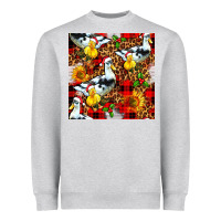 Heather Grey christmas leopard duck Heavyweight Sweatshirt - FaDigitalArtStudio
