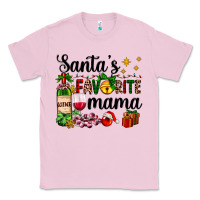 Bubblegum Pink santa's favorite mama Classic Tee - AdoDesignShop