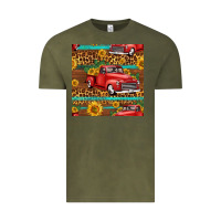Vintage Olive western farm truck seamless pattern Vintage Tee - HRA Design Shop