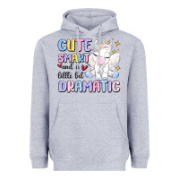 Heather Grey cute smart and a little bit dramatic Heavyweight Hoodie - MaliasSmallBusiness