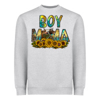 Heather Grey boy mama Heavyweight Sweatshirt - CowhideDigitalArt