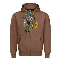 Chestnut cute hempshire sheep with eyeglasses Zipper Hoodie - LillyAllenDesigns
