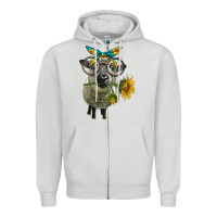Dove Grey cute hempshire sheep with eyeglasses Zipper Hoodie - LillyAllenDesigns