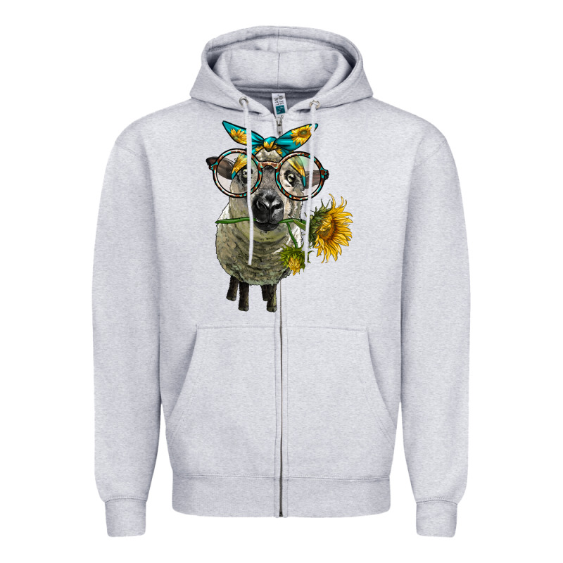 Cute Hempshire Sheep With Eyeglasses Zipper Hoodie by LillyAllenDesigns | Teevron