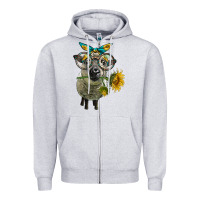 Heather Grey cute hempshire sheep with eyeglasses Zipper Hoodie - LillyAllenDesigns