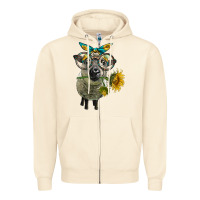 Sandshell cute hempshire sheep with eyeglasses Zipper Hoodie - LillyAllenDesigns